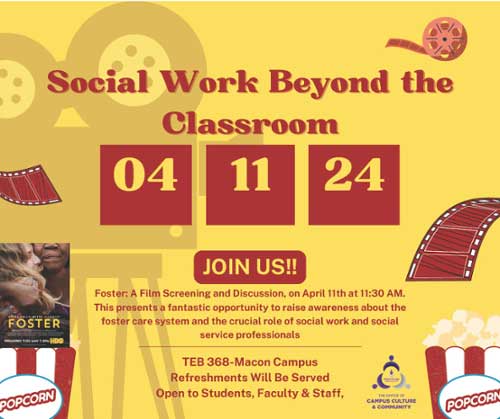 "Social Work Beyond the Classroom" graphic.